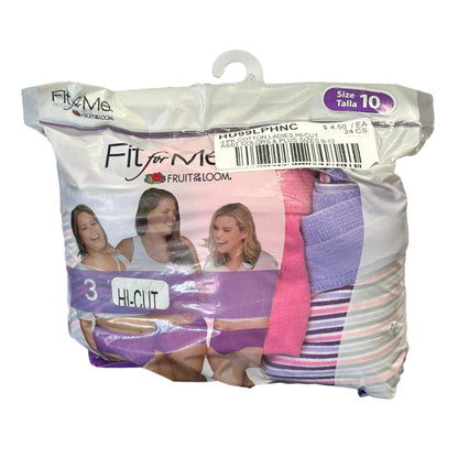 3 PC LADIES HI-CUT UNDERWEAR PLUS SIZES 9-13 ASSORTED