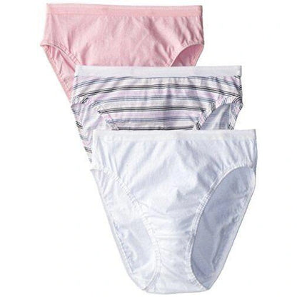 3 PC COTTON LADIES HI-CUT ASST COLORS AND PLUS SIZES 9-13