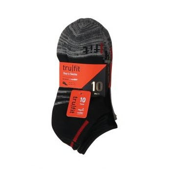 10 PK BOY'S NO-SHOW SOCKS ASSORTED