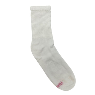 6 PK LADIES WHITE CREW SOCKS SIZE: 5-9