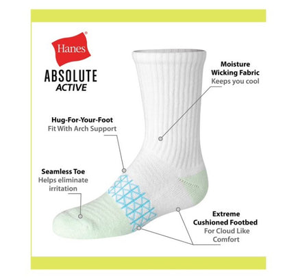 4 PK GIRL'S CREW SOCKS ASSORTED SIZES