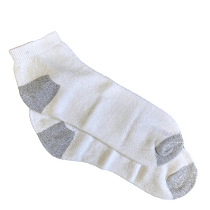 6 PC ADULT WHITE LOW CUT SOCKS SHOE SIZE 10-13