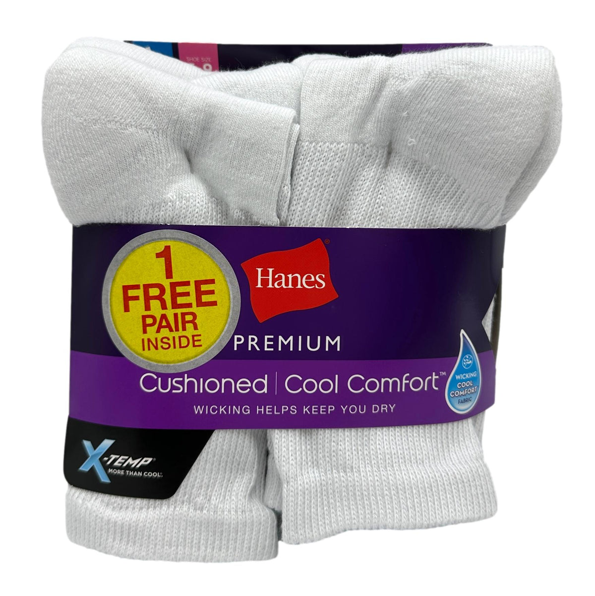 6 PK LADIES WHITE CREW SOCKS SIZE: 5-9