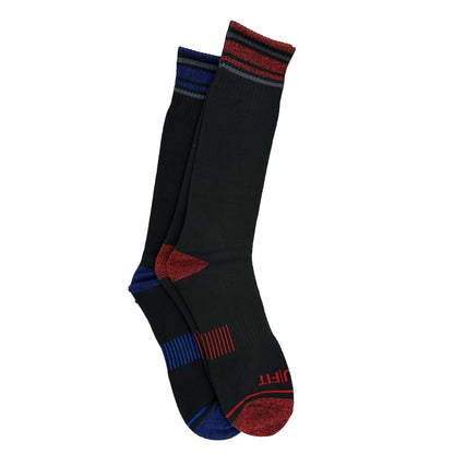 2 PK MEN'S CREW THERMAL SOCKS SHOE SIZE: 7-12 ASSORTED