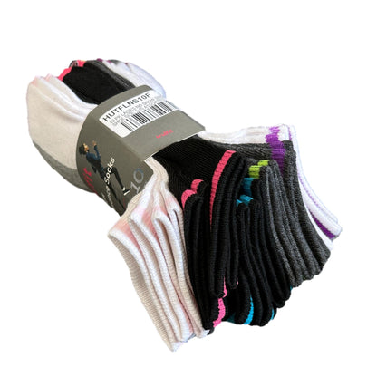 10 PC LADIES NO SHOW SOCK SHOE SIZE: 5-10 ASSORTED