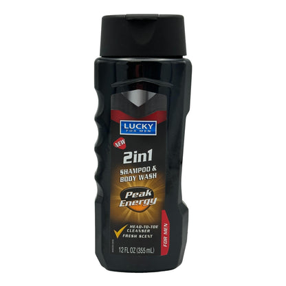 Champú y gel de baño 2 en 1 Peak Energy para hombres, 12 oz