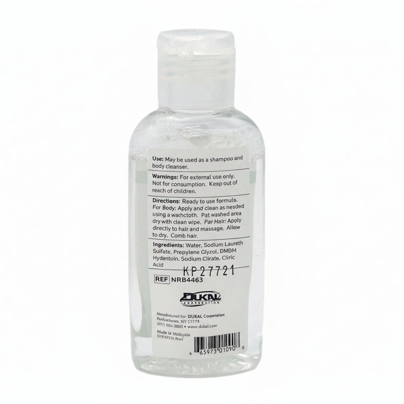 Clear bottle with label on a white background
