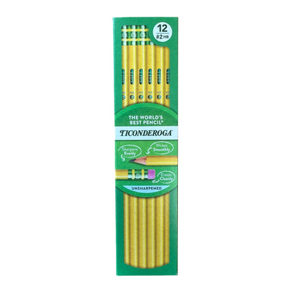12 CT TICONDEROGA #2 PENCILS UNSHARPENED