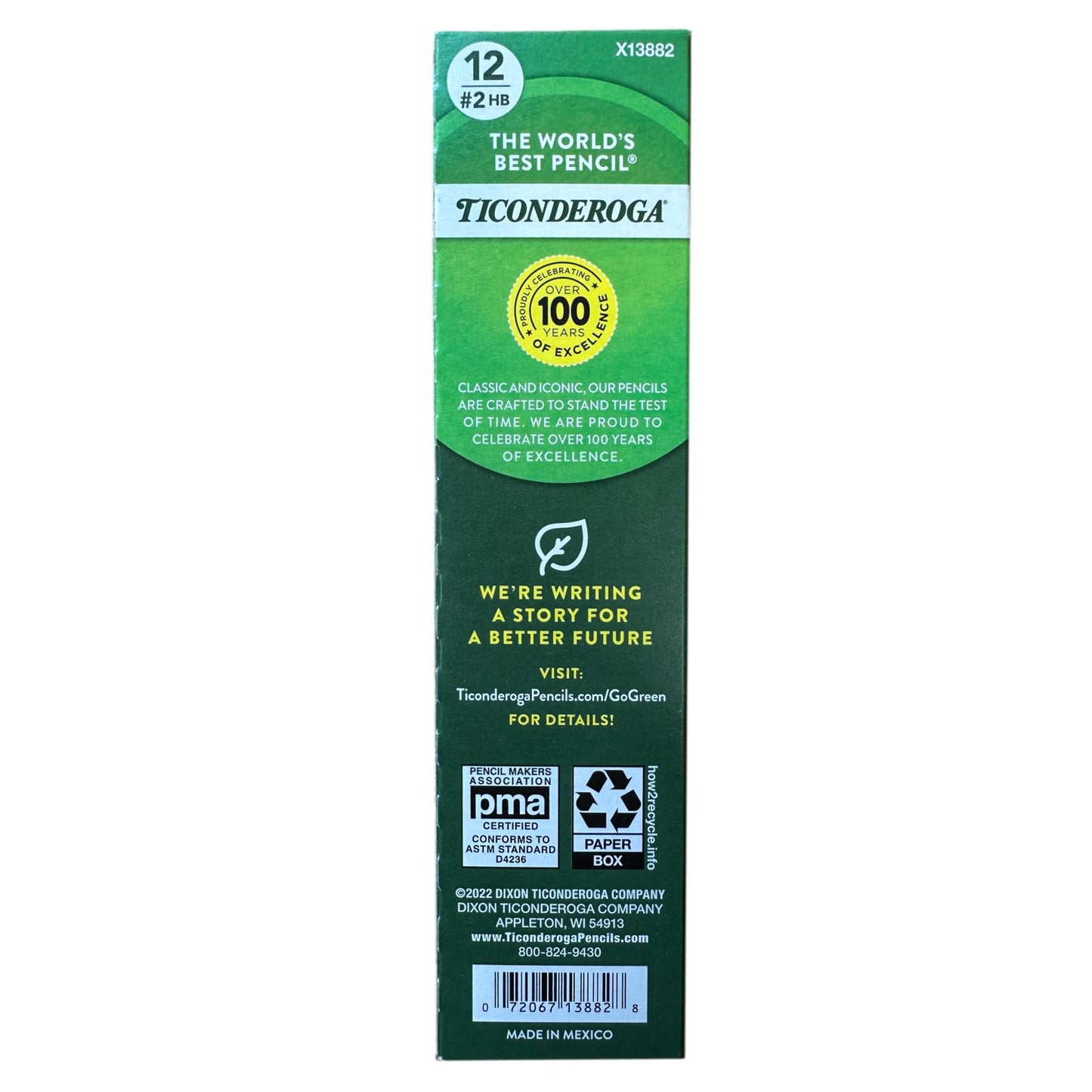 12 CT TICONDEROGA #2 PENCILS UNSHARPENED