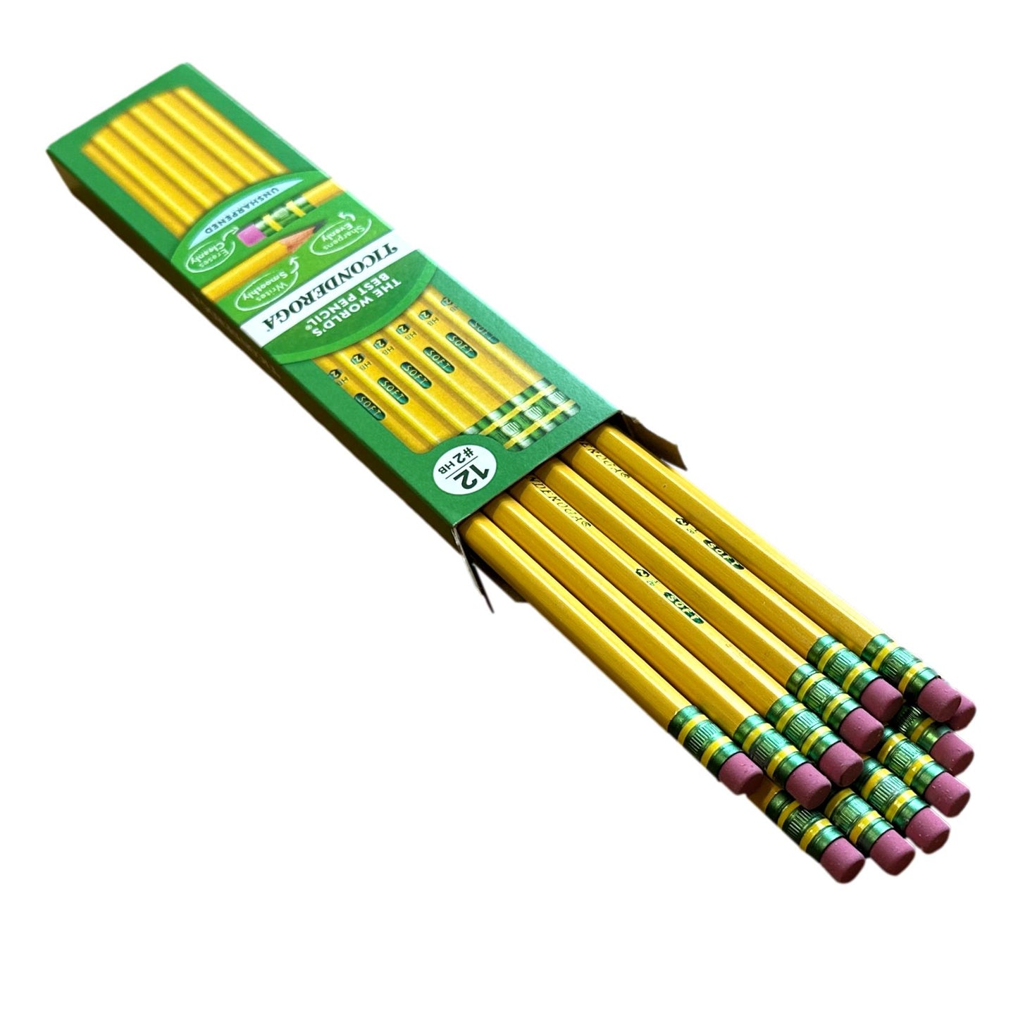 12 CT TICONDEROGA #2 PENCILS UNSHARPENED