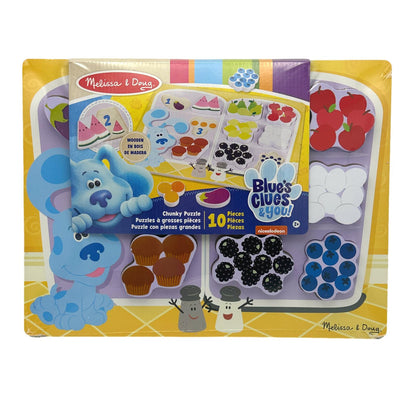 10 PC BLUE'S CLUES AND YOU WOODEN CHUNKY PUZZLE