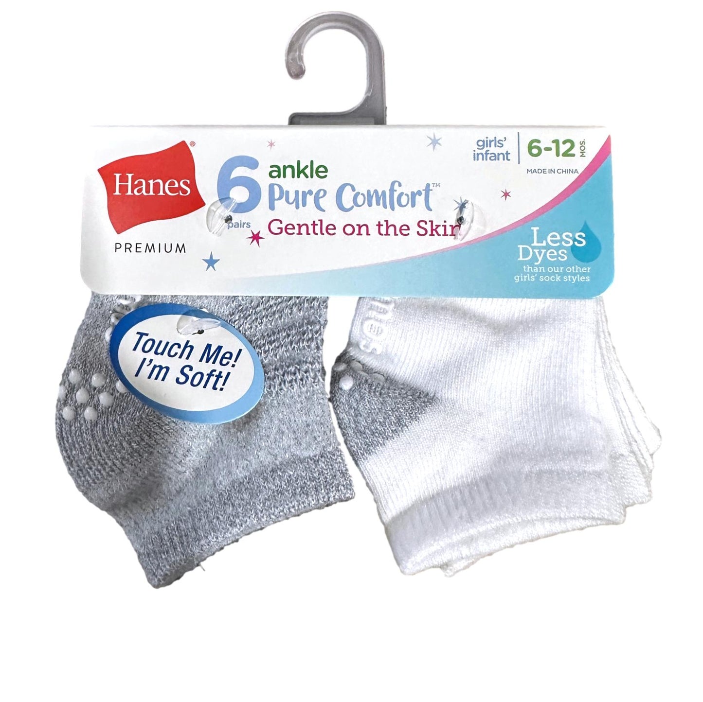 6 PK TODDLER GIRLS ANKLE SOCKS ASSORTED SIZES