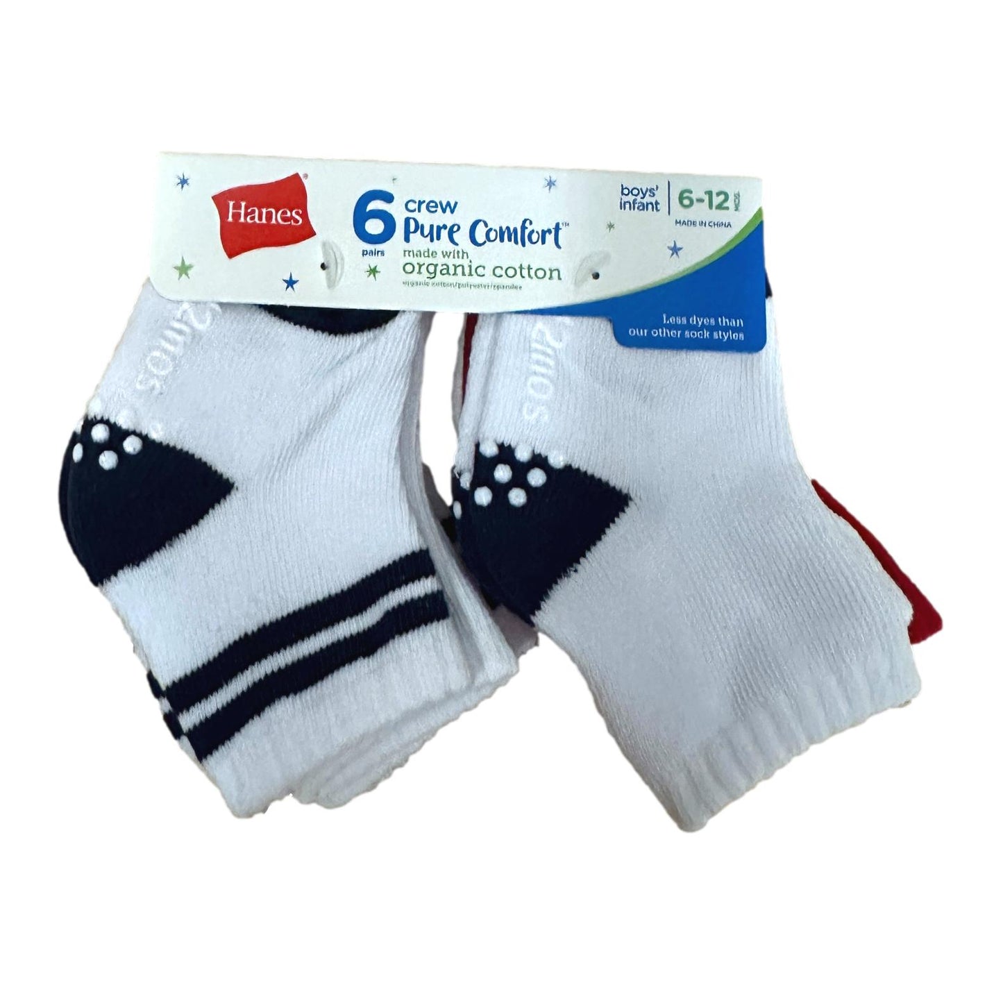 6 PK TODDLER BOYS CREW SOCKS ASSORTED SIZES