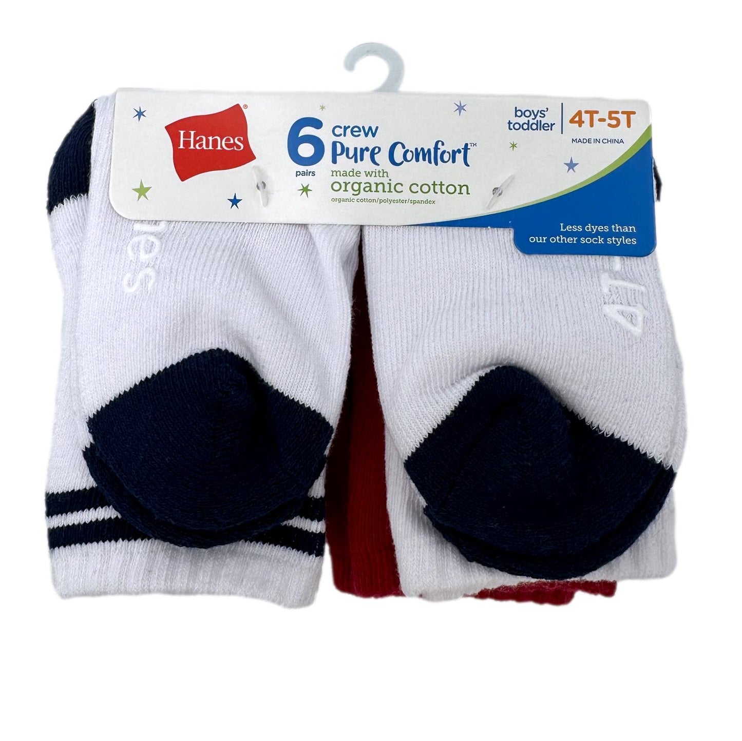 6 PK TODDLER BOYS CREW SOCKS ASSORTED SIZES