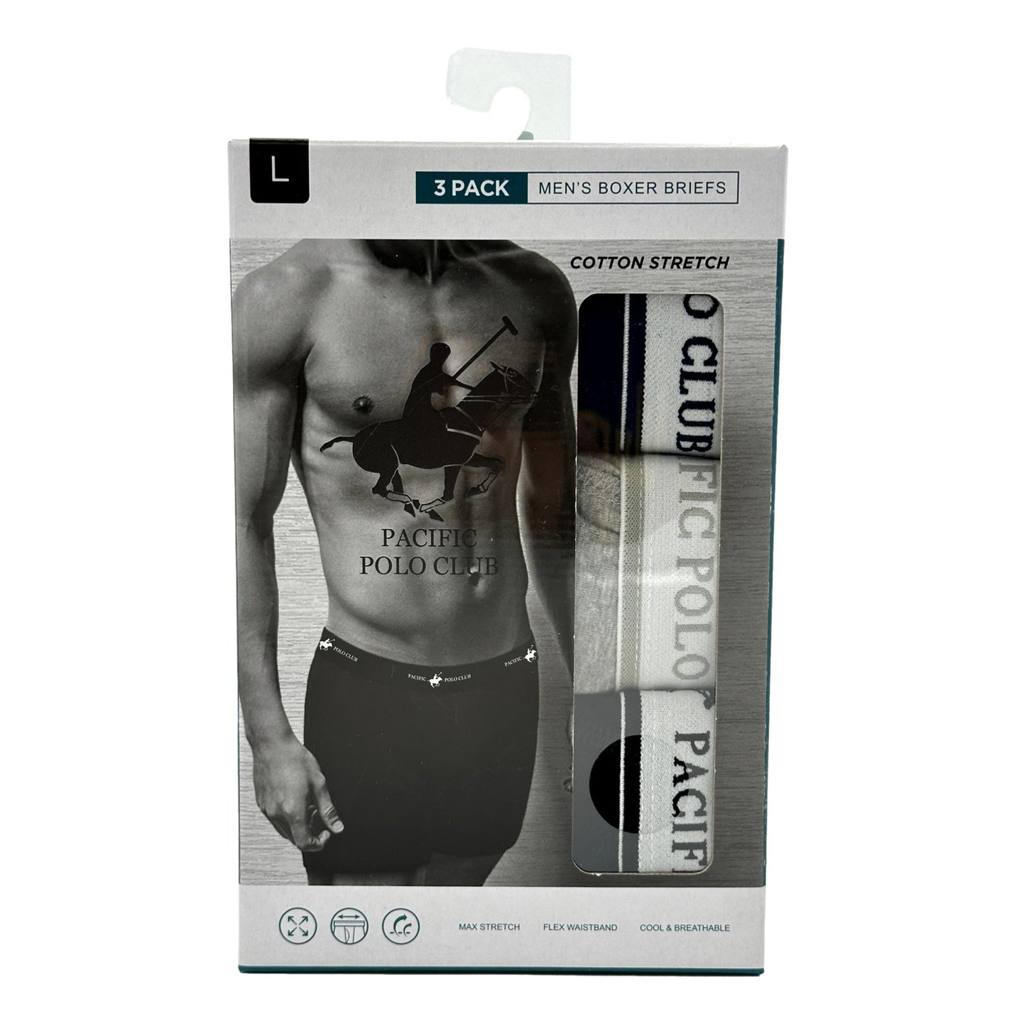 3 PK COTTON MENS BOXER BRIEFS ASSORTED SIZES
