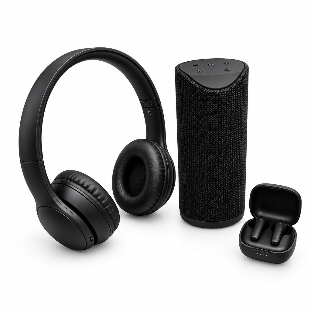 3 PC BLACK WIRELESS AUDIO KIT