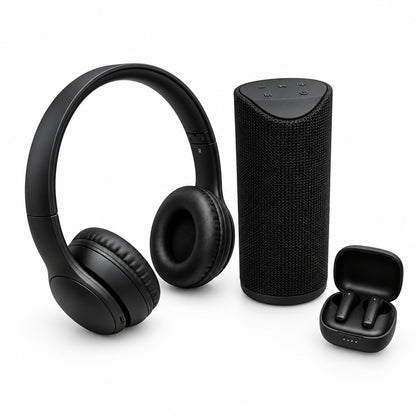 3 PC BLACK WIRELESS AUDIO KIT