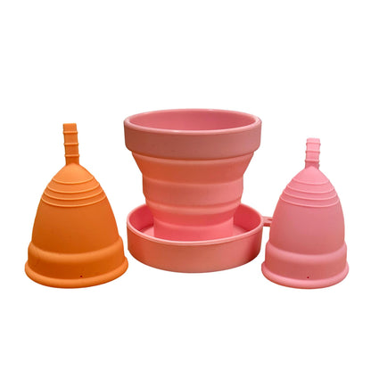 PERIOD SUPPORT KIT WITH 2 MENSTRUAL CUPS