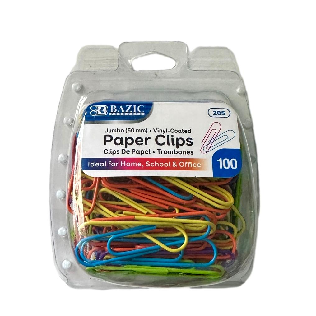100 CT JUMBO COLORED PAPERCLIPS