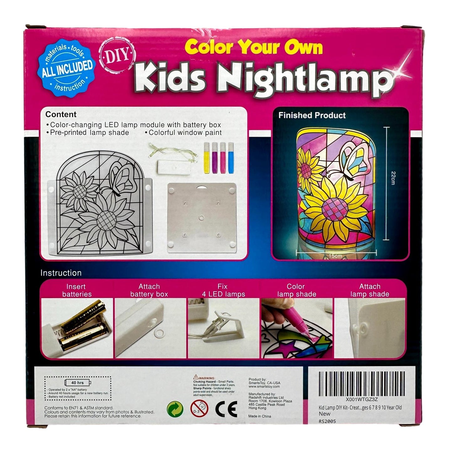 COLOR YOUR OWN KIDS NIGHTLAMP