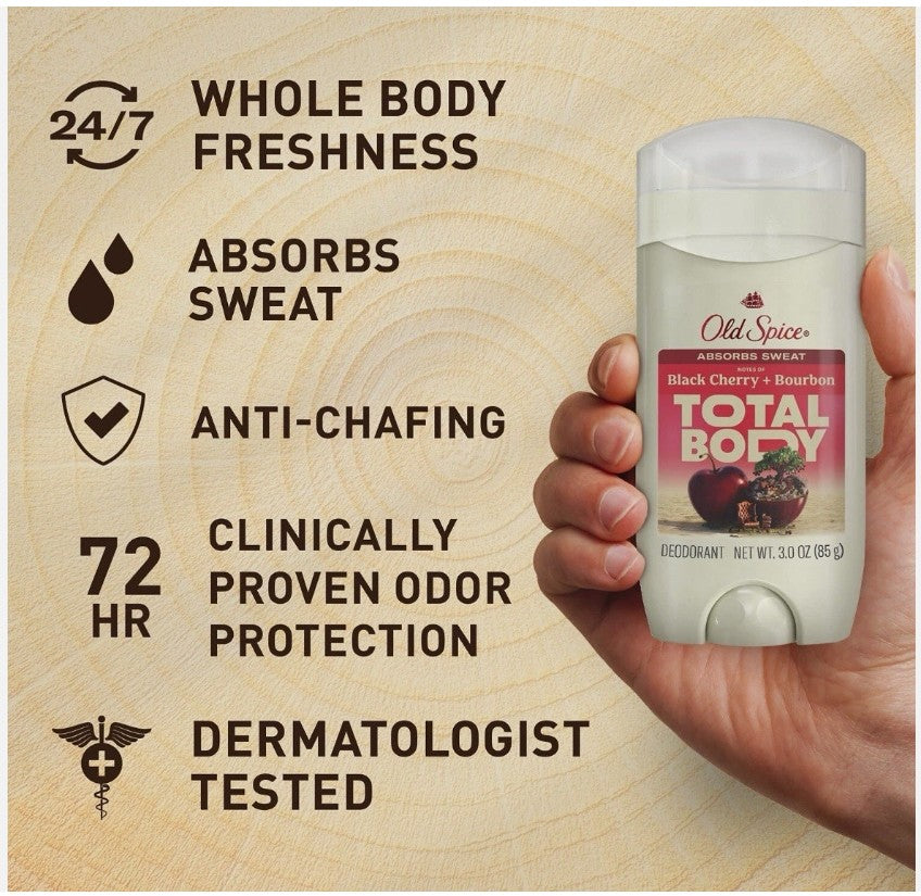 3.0 OZ OLD SPICE TOTAL BODY DEODORANT