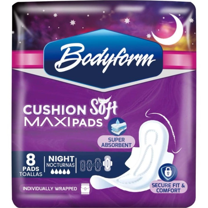 8 CT OVERNIGHT MAXI PADS WITH WINGS