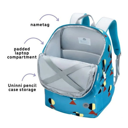 16.3 IN BLUE GRAPHIC BACKPACK