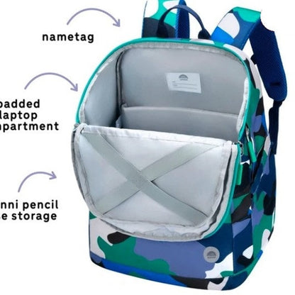 16.3 IN BLUE CAMO BACKPACK