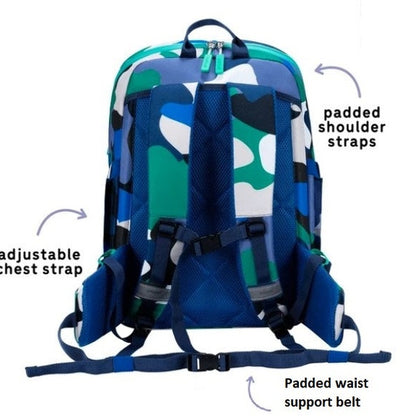 16.3 IN BLUE CAMO BACKPACK
