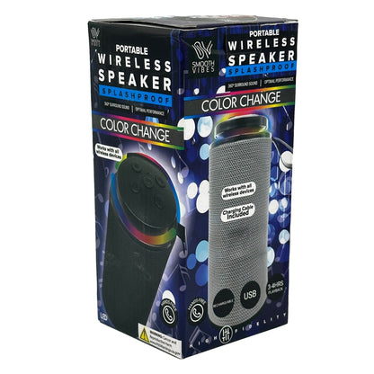 SPLASHPROOF LED WIRELESS SPEAKER