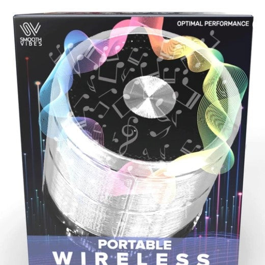 Product box with a portable wireless speaker.