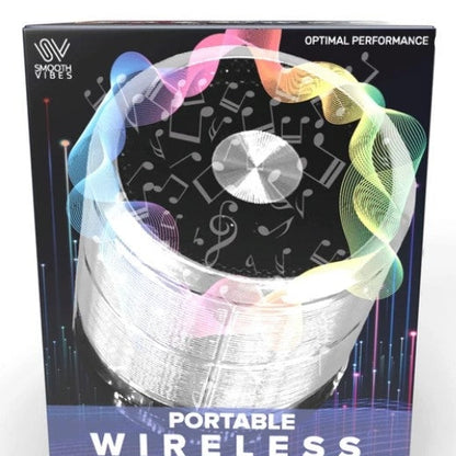 Product box with a portable wireless speaker.