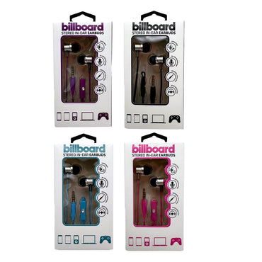 BILLBOARD CORDED EARBUDS ASSORTED