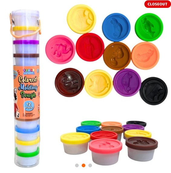 12 PC COLORED MOLDING DOUGH
