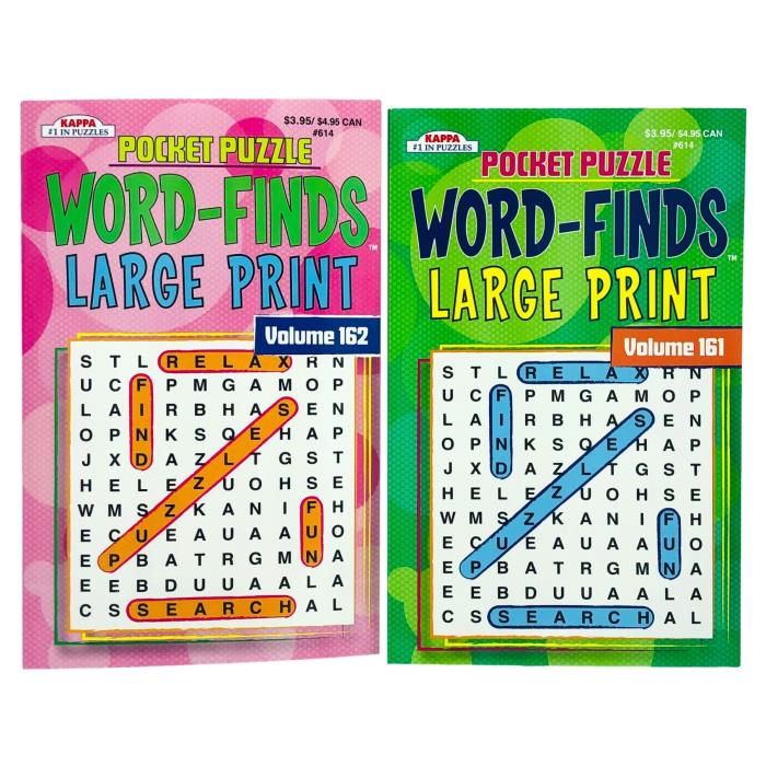 POCKET PUZZLE WORD FINDS LARGE PRINT DIGEST ASSORTED