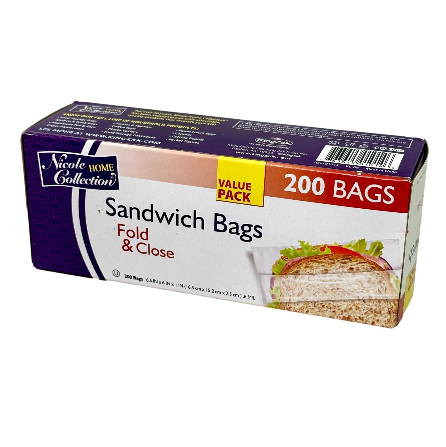 200 BOLSAS PARA SÁNDWICHES PLEGABLES Y CERRADAS