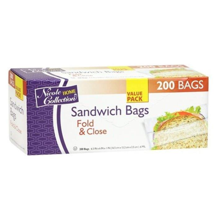200 CT FOLD & CLOSE SANDWICH BAGS