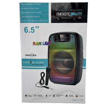 FLAME LIGHT KARAOKE BT SPEAKER & MIC 8.5 X 7 X 12.5 IN