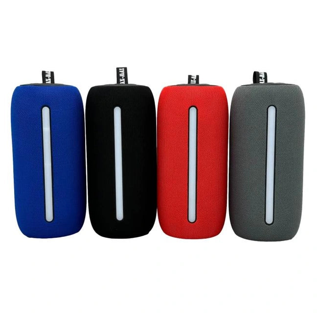 CYLINDER LED BT FABRIC SPEAKER 7.5 X 3 IN