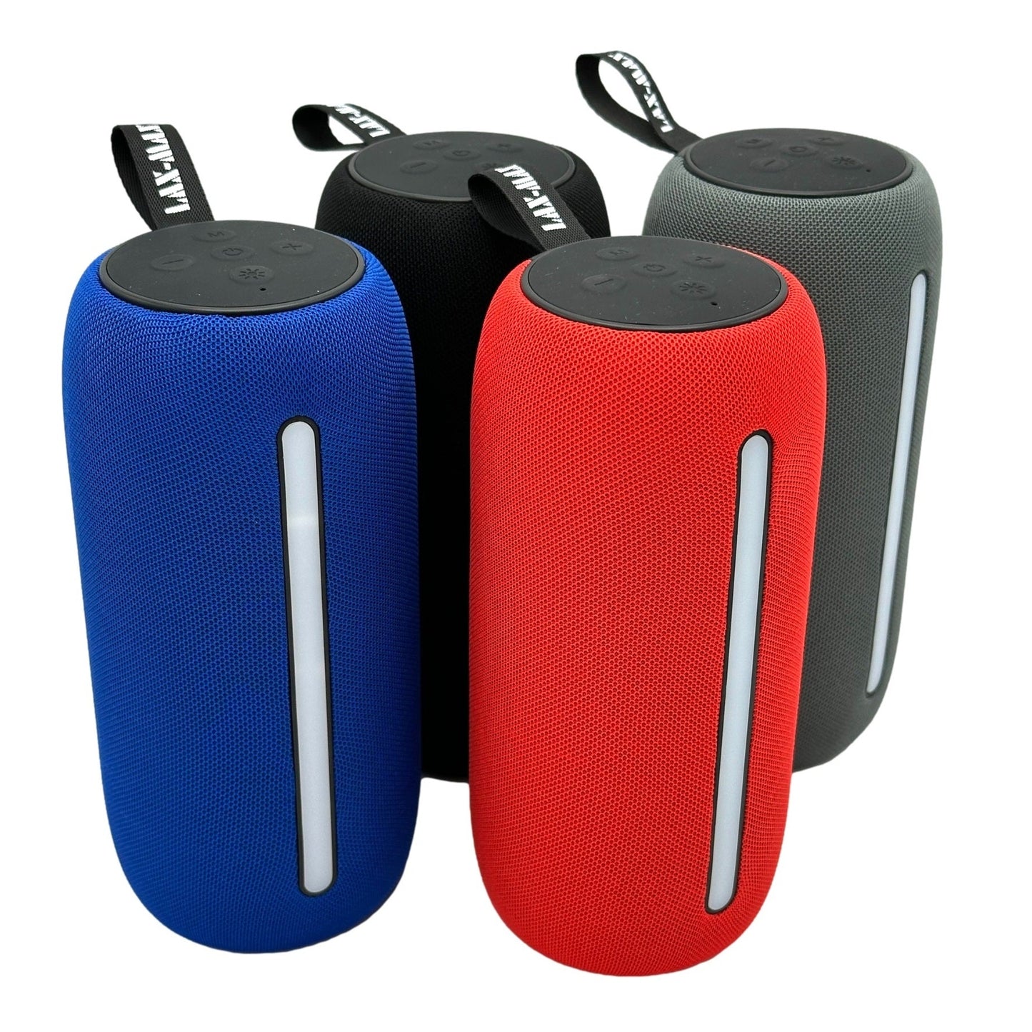 CYLINDER LED BT FABRIC SPEAKER 7.5 X 3 IN
