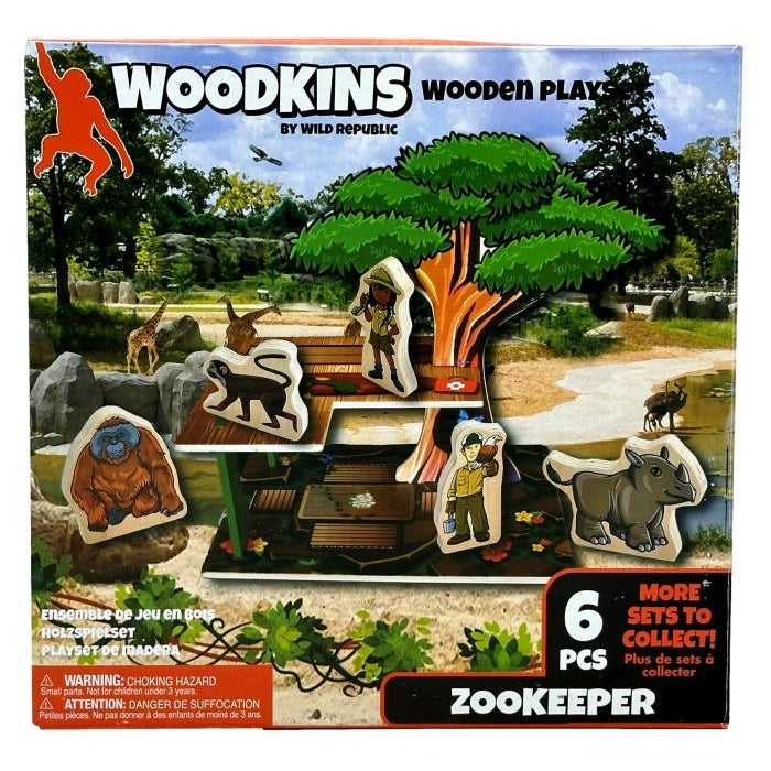 6 PC ZOO KEEPER WOODEN PLAYSET