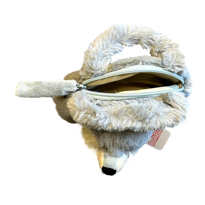 7 IN PLUSH WOLF HANDBAG