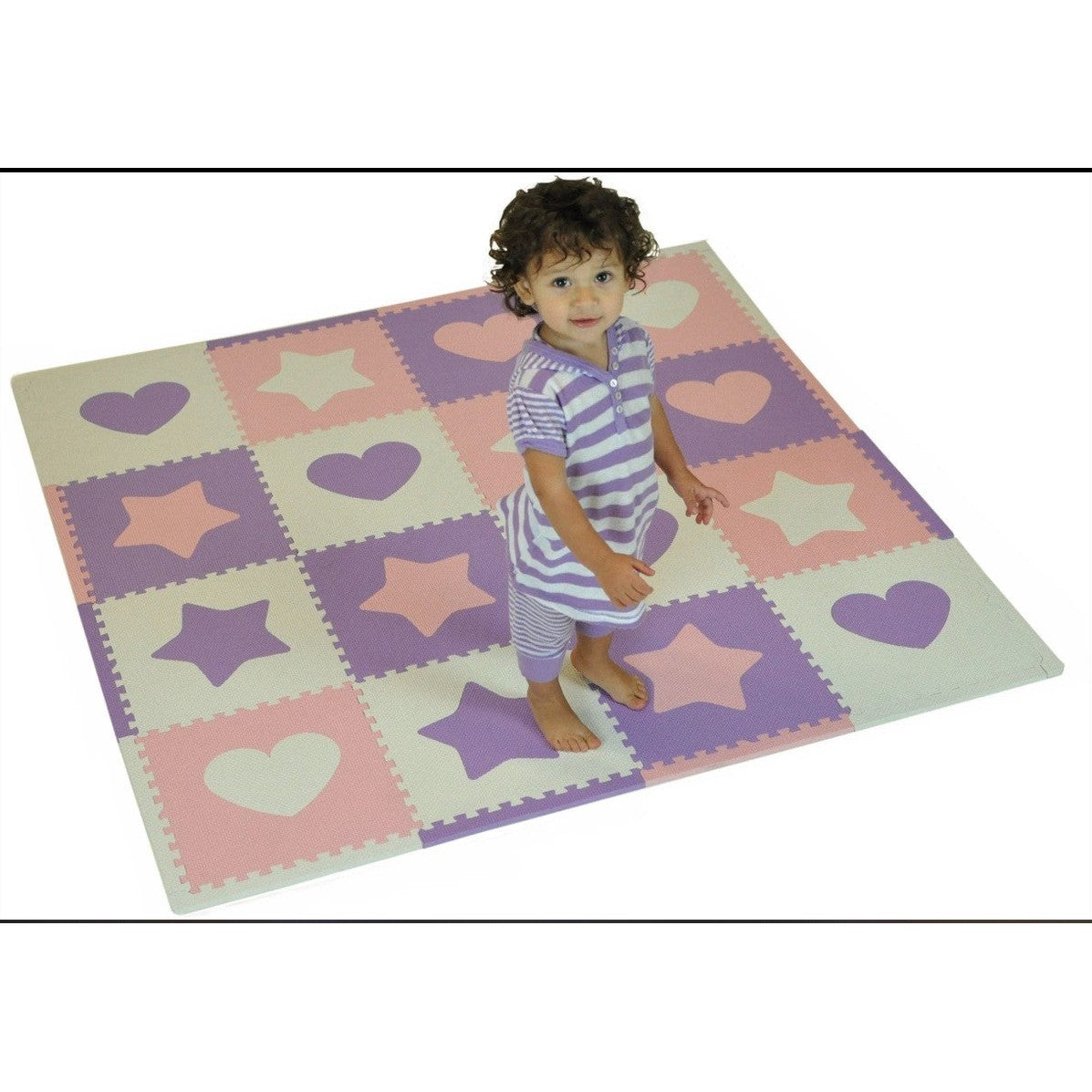 16 PC 4X4 FT PLAYMAT HEARTS AND STARS
