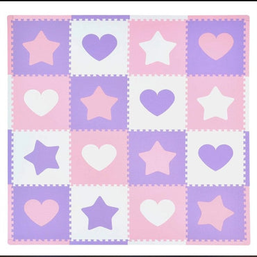 16 PC 4X4 FT PLAYMAT HEARTS AND STARS