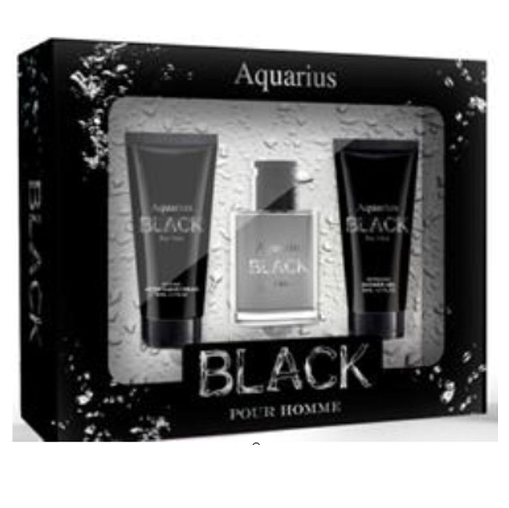 BOY'S 4 PC BATH & BODY GIFY SET - AQUARIUS BLACK