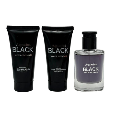 BOY'S 4 PC BATH & BODY GIFY SET - AQUARIUS BLACK