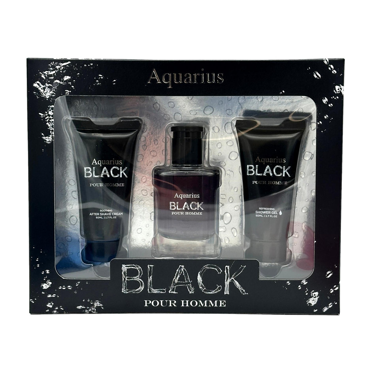 BOY'S 4 PC BATH & BODY GIFY SET - AQUARIUS BLACK