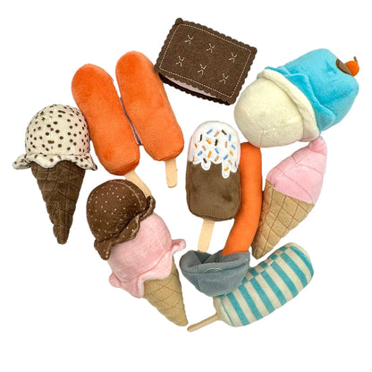 10 PC PLUSH ICE CREAM TREATS PLAY SET