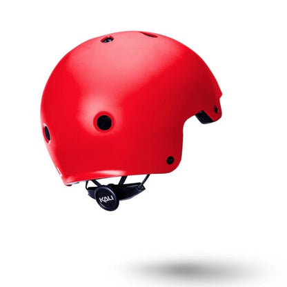 Red skateboard helmet.