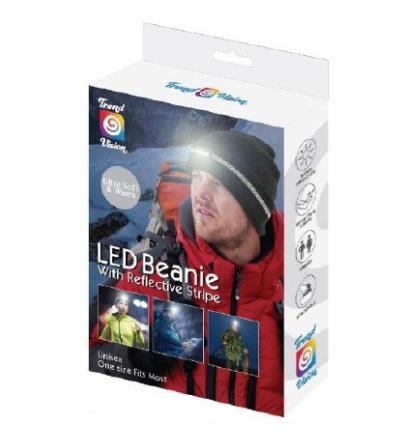 LED BEANIE WITH REFLECTIVE STRIPE